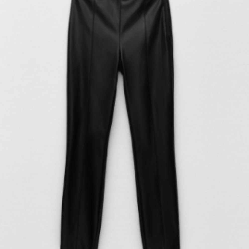 Zara Black Faux Leather Leggings